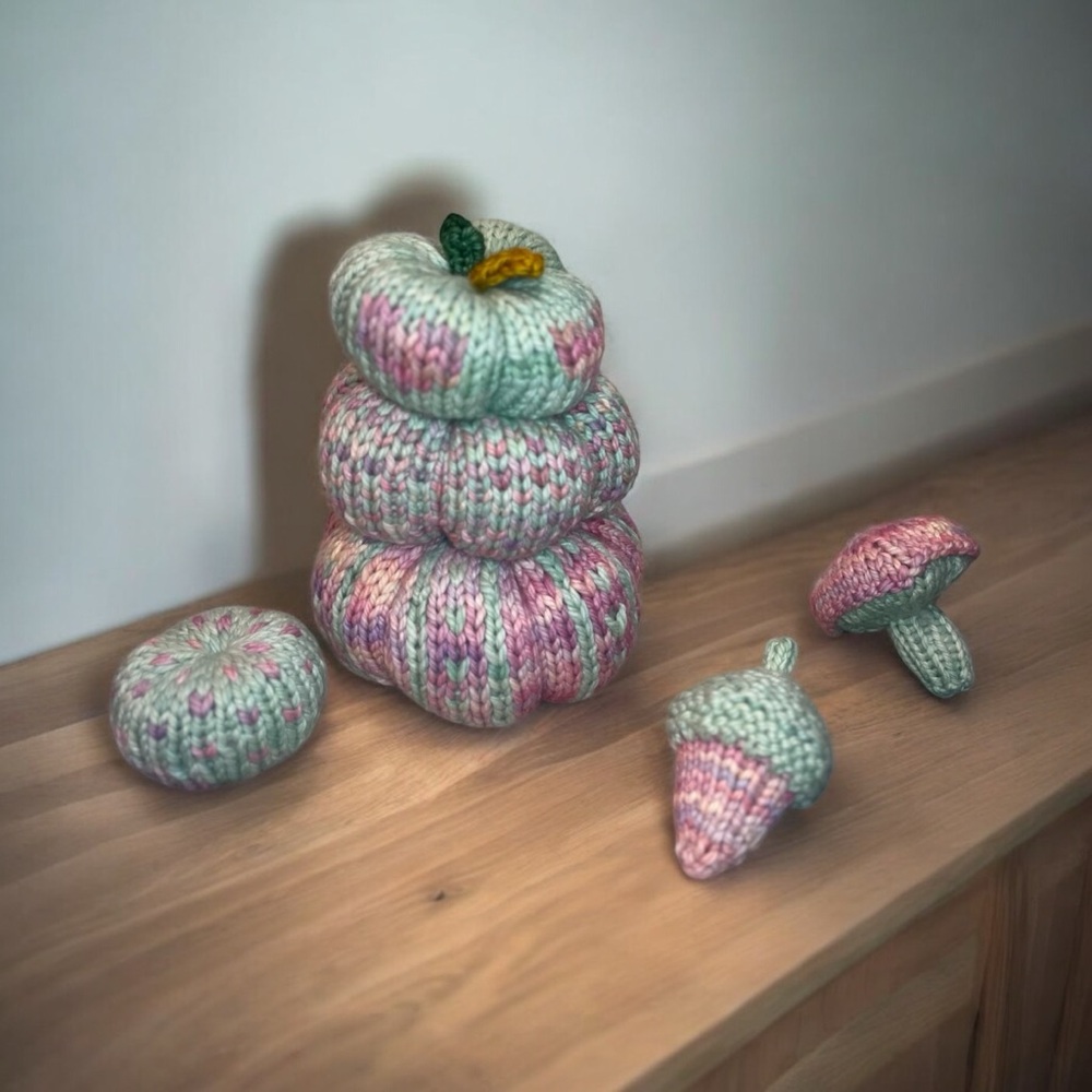 Hand-knit Pumpkin Stack - Picture 2 of 2